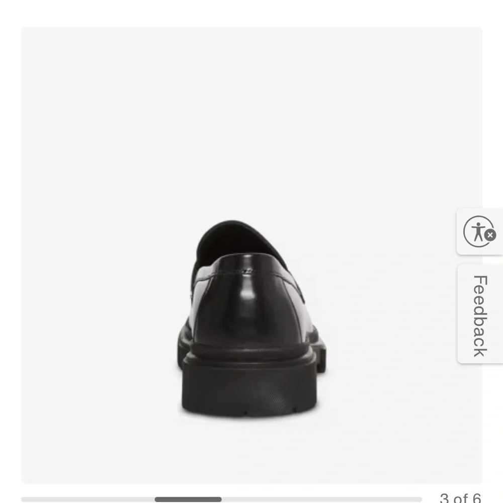 Steve Madden Black Leather Loafers - Picture 2 of 8
